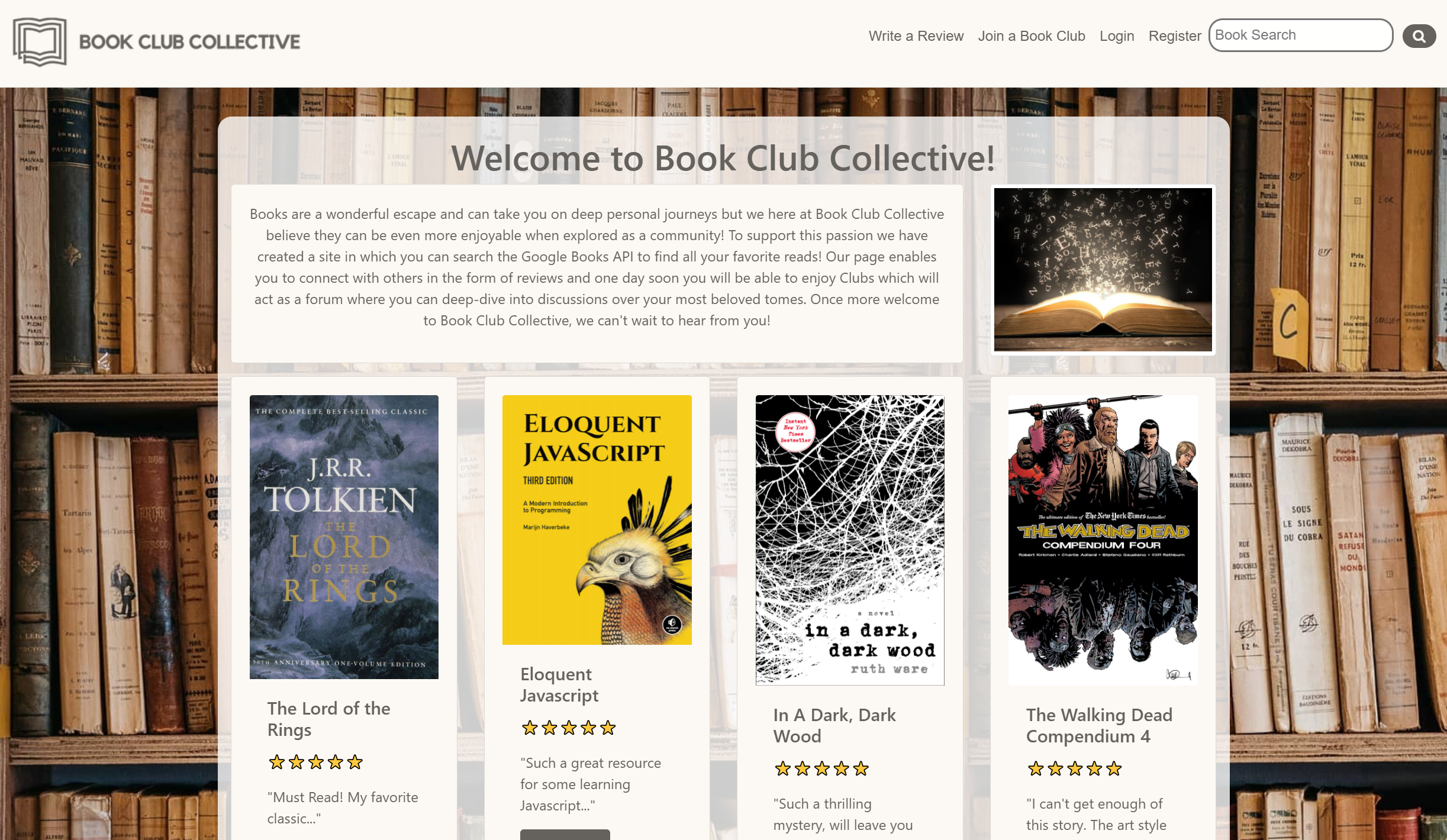 image of a collection of books with review and star ratings