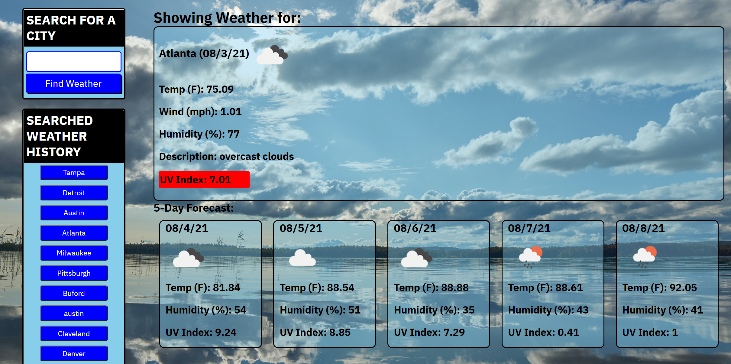 image of a weather forecast